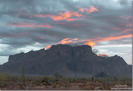 Kofa Mountains sunrise clouds Palm Canyon Road Kofa National Wildlife Refuge Arizona
