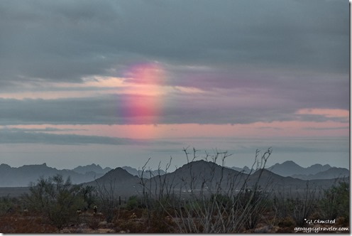 desert mountains rainbow clouds Palm Canyon Road Kofa National Wildlife Refuge Arizona