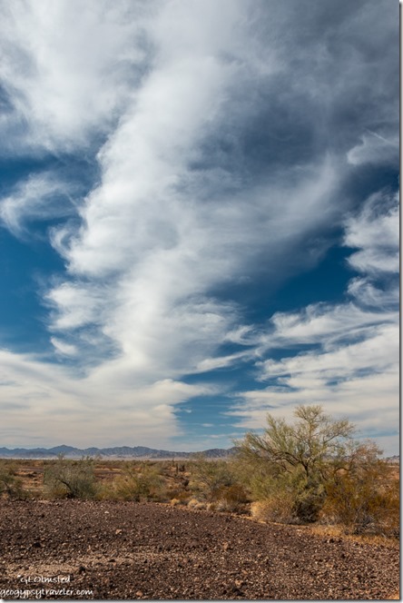 desert mts clouds Plomosa Rd BLM Quartzsite AZ