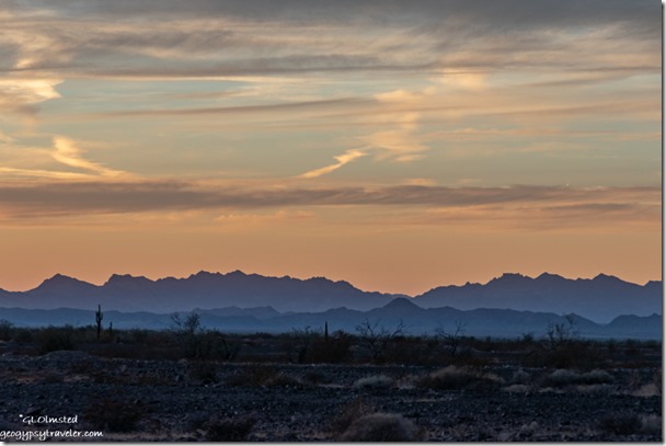 desert mts sunset clouds Plomosa Rd BLM Quartzsite AZ
