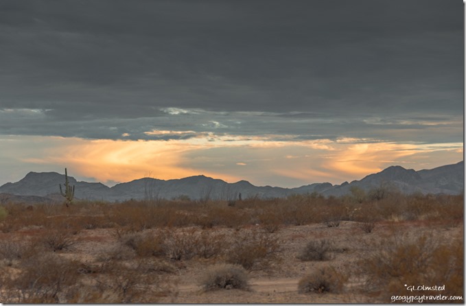 desert mts sunset clouds Palm Canyon Rd BLM Kofa NWR AZ