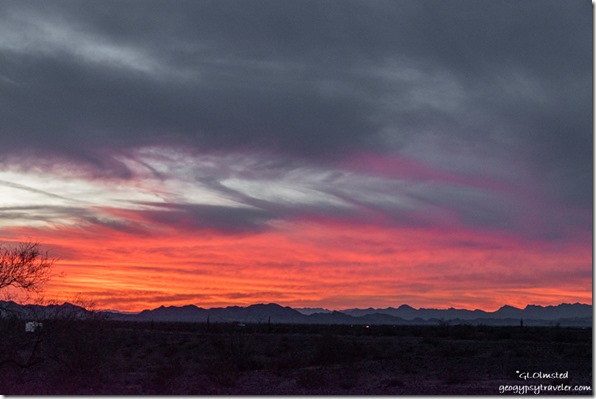 sunset clouds Plomosa Rd BLM Quartzsite AZ