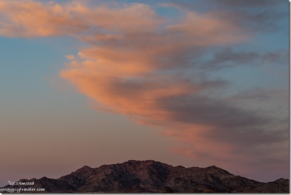 mts sunset clouds BLM Quartzsite AZ