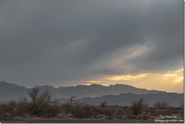 desert mts sunset clouds Plomosa Rd BLM Quartzsite AZ