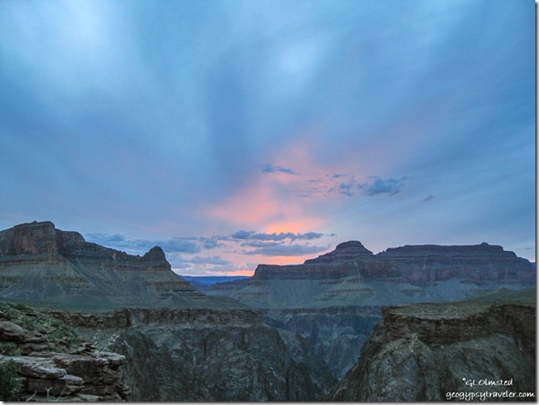 Sunset view W from Plateau Point Grand Canyon National Park Arizona