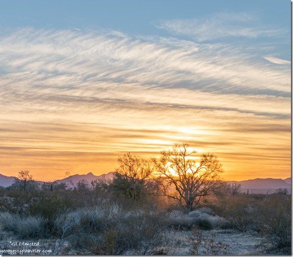 desert Chocolate Mts sunset clouds MST&T Rd BLM Kofa National Wildlife Refuge Arizona