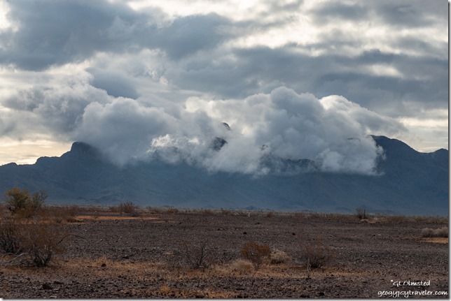 desert mountains clouds Plomosa Road BLM Quartzsite Arizona