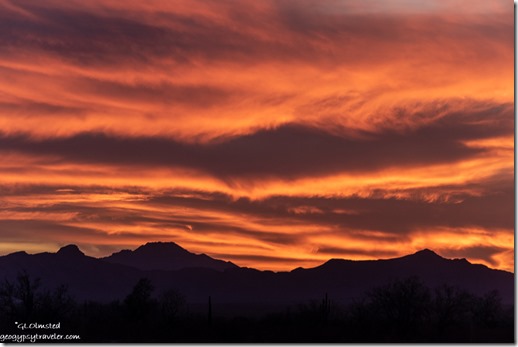 Choclate Mts sunset clouds MST&T Rd BLM Kofa National Wildlife Refuge Arizona