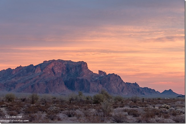 desert Kofa Mts sunset clouds Palm Canyon Rd BLM Kofa National Wildlife Refuge Arizona