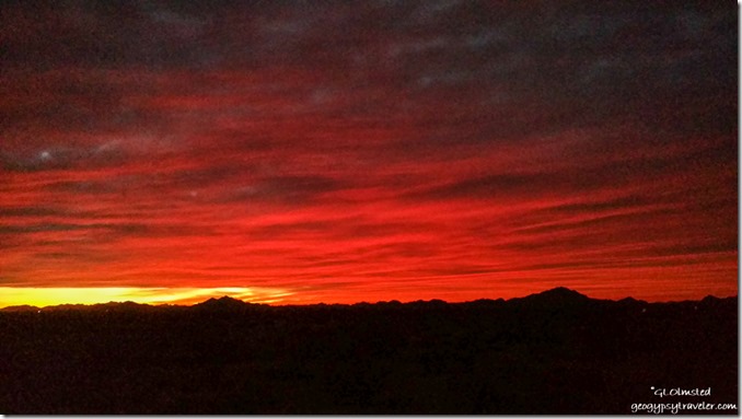 sunset Chocolate Mts from Palm Canyon Rd BLM Kofa National Wildlife Refuge Arizona