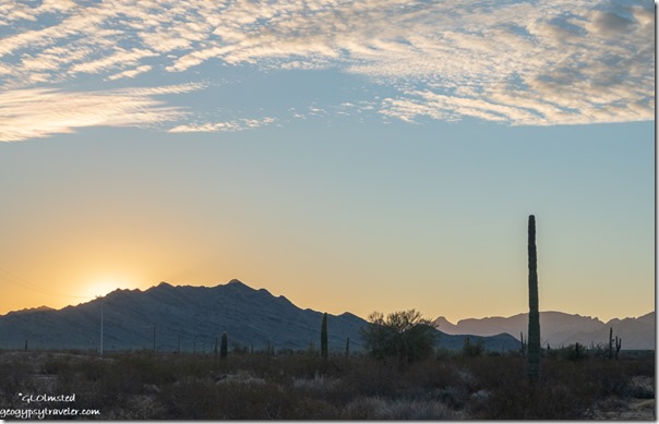 desert New Water Mts sunrise clouds MST&T Rd BLM Kofa National Wildlife Refuge Arizona
