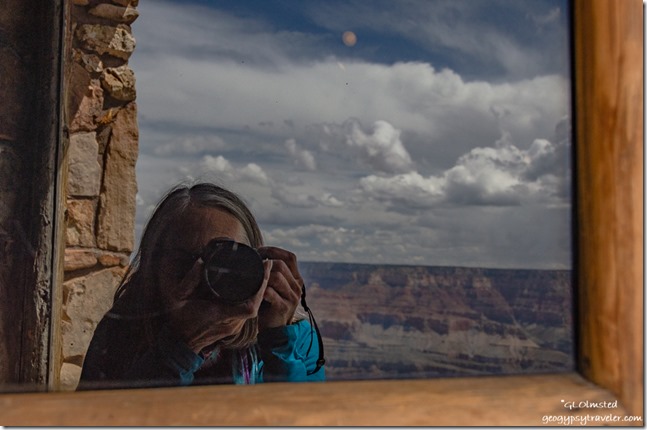 Gaelyn & reflective canyon view Desert View Watchtower South Rim Grand Canyon National Park Arizona