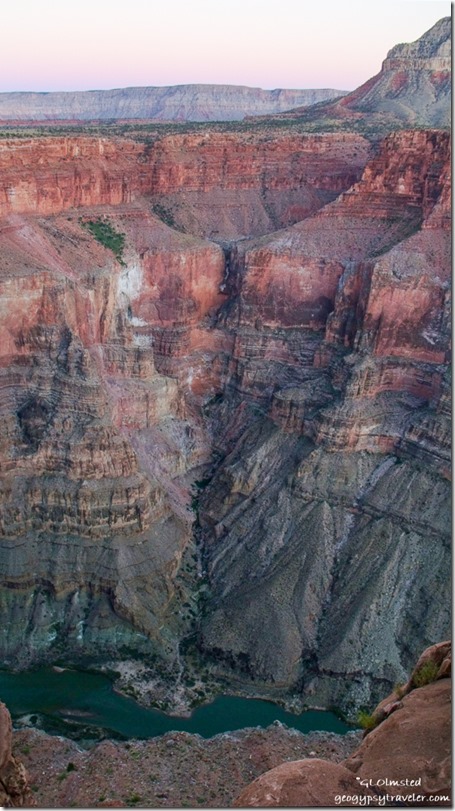 Colorado River below Tuweep overlook Grand Canyon National Park Arizona