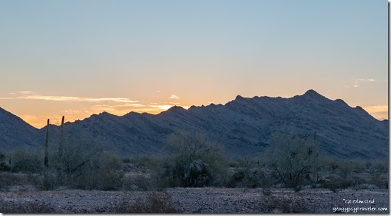 Sonoran Desert New Water Mts sunrise clouds MST&T Rd BLM Kofa National Wildlife Refuge Arizona