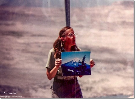 Gaelyn gives Windy Ridge talk FS99 Mt St Helens National Volcanic Monument WA summer 1992