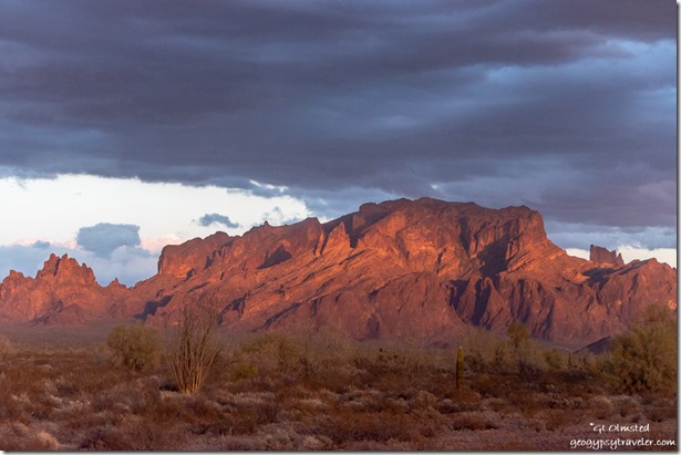 desert Kofa Mts sunset clouds Palm Canyon Rd BLM Kofa National Wildlife Refuge Arizona