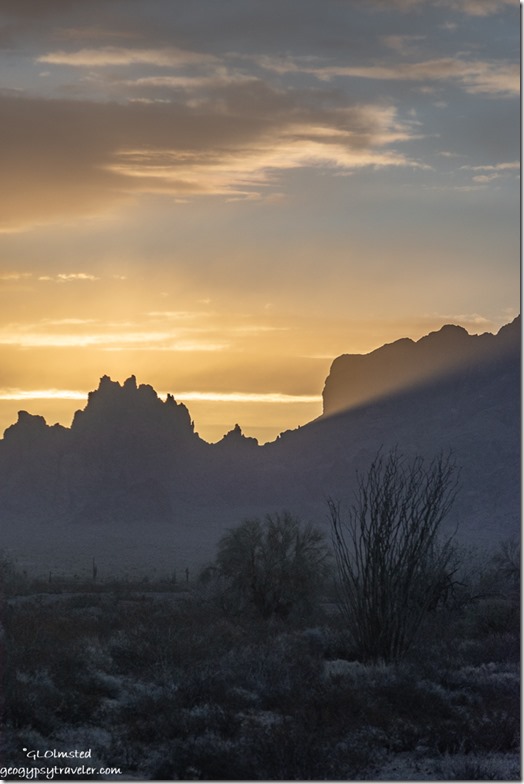 desert Kofa Mts sunrise clouds Palm Canyon Rd BLM Kofa National Wildlife Refuge Arizona