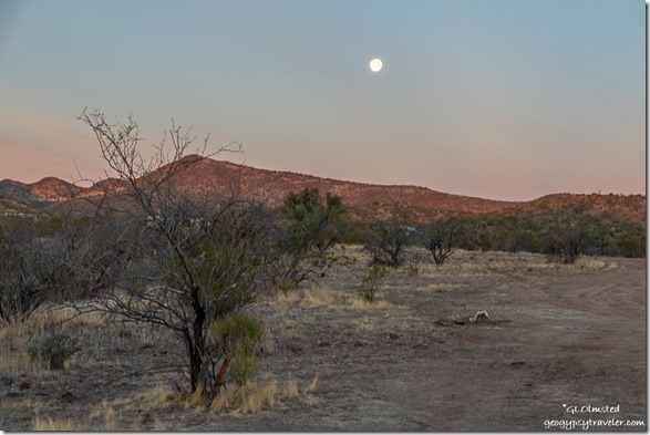 desert mts moon set sunrise Vulture Pk Rd Wickenburg AZ