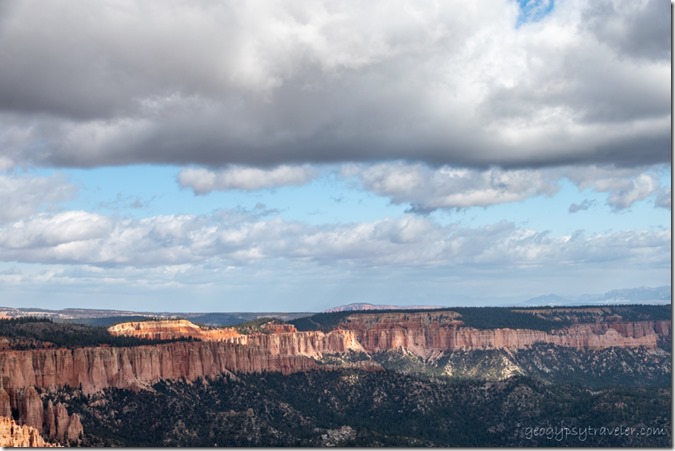 Northeast view clouds Rainbow Point Bryce Canyon National Park Utah