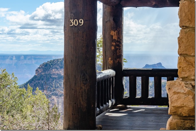 Rim side cabin #309 & canyon North Rim Grand Canyon National Park Arizona