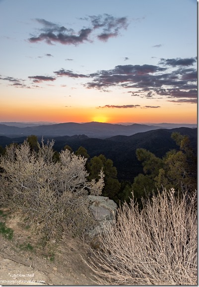 Bradshaw Mts sunset clouds Sierra Prieta overlook Prescott NF AZ