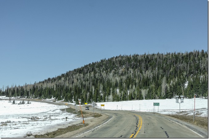 snow meadows trees jct SR14 & Rd to Cedar Breaks National Monument Utah