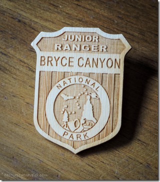 Jr Ranger badge Bryce Canyon National Park Utah