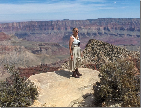 Gaelyn at the canyon from Cape Royal trail North Rim Grand Canyon National Park Arizona