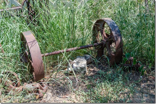 rusty wheels yard art Yarnell Arizona