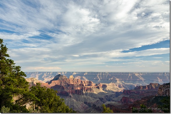 Last light & clouds over canyon North Rim Grand Canyon National Park Arizona