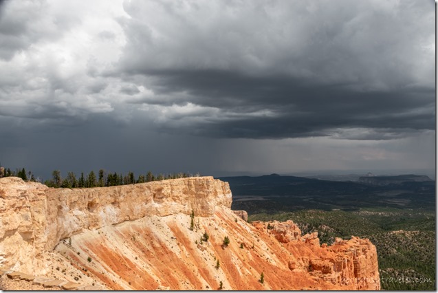 Pink Cliffs Valley Mollys Nipple storm clouds Yovimpa Pt Bryce Canyon National Park Utah