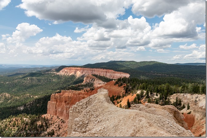 Pink Cliffs valley forest clouds SW Yovimpa Pt Bryce Canyon National Park Utah
