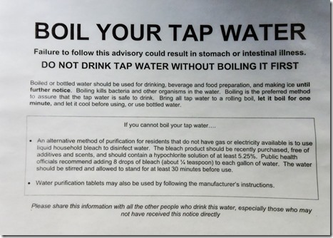 sign Boil Your Tap Water Bryce Canyon National Park Utah