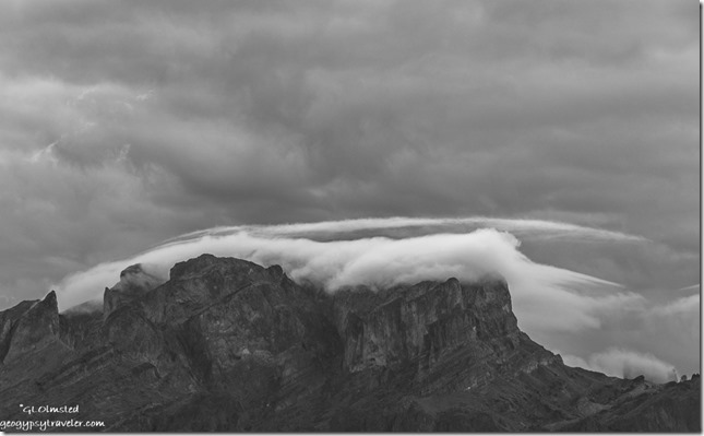 Kofa Mountains low clouds Palm Canyon Road BLM Kofa National Wildlife Refuge Arizona