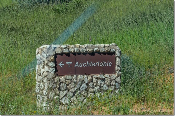 Sign for Auchterlonie Kgalagadi Transfrontier Park South Africa