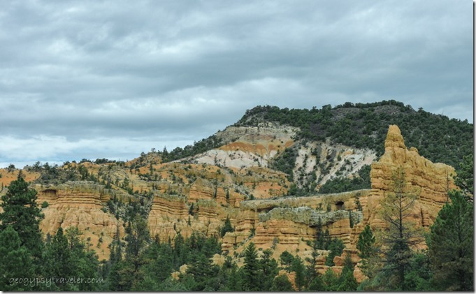 trees hoodoos clouds Red Canyon Dixie National Forest Utah