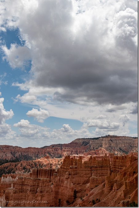 hoodoos Bryce Point clouds from rim Bryce Canyon National Park Utah