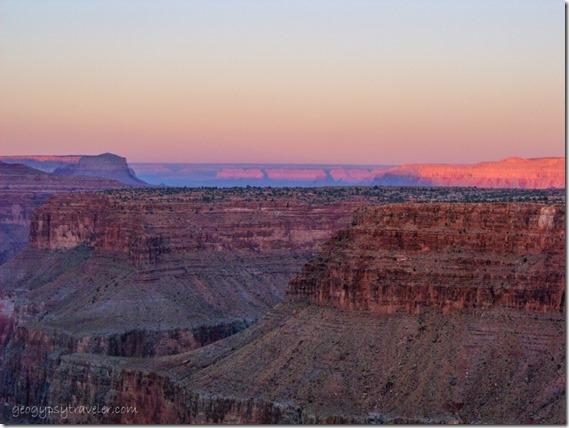 Canyon in last light East from Tuweep Grand Canyon National Park Arizona