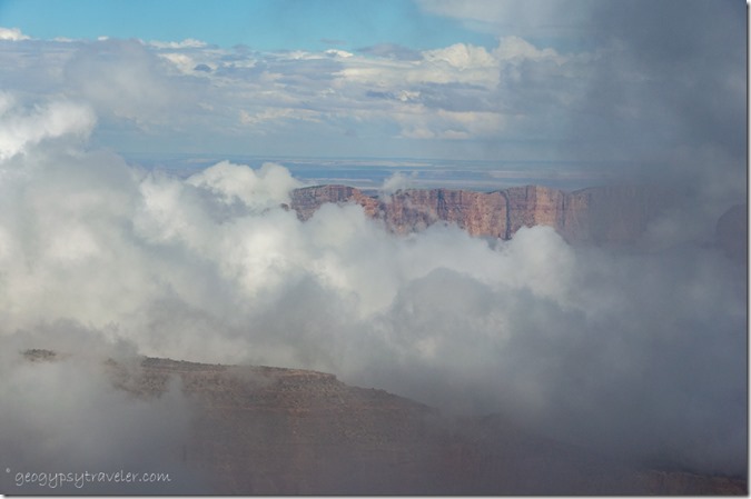 Clouds in canyon Cliff Spring parking North Rim Grand Canyon National Park Arizona