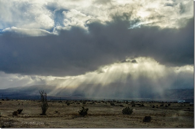 Sun rays Vallecito Mts Anza-Borrego Desert State Park California