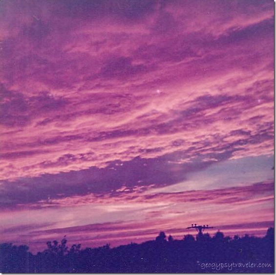 Sunset from garage roof Downers Grove IL Aug 1974
