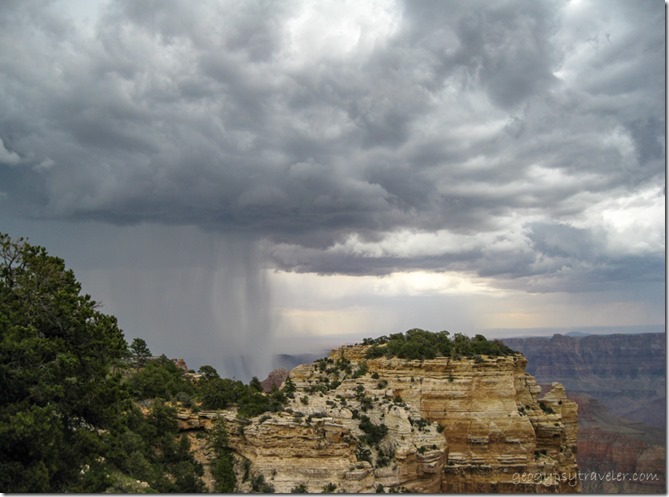 Storm over Sky Island looking East from Walhalla overlook Walhalla Plateau North Rim Grand Canyon National Park Arizona