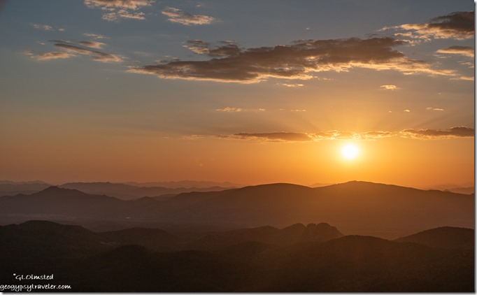 Bradshaw Mts sunset clouds Sierra Prieta overlook Prescott National Forest Arizona