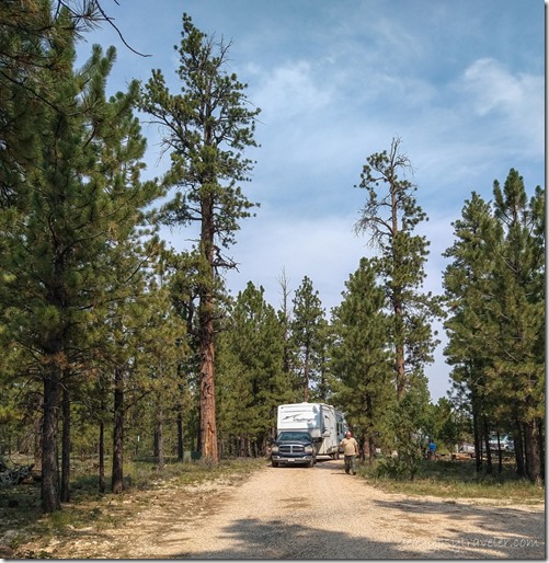Tim & truck towing 5th-wheel Mixing Circle Bryce Canyon National Park Utah