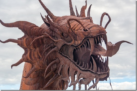 Serpent metal sculpture Galleta Meadows by Ricardo Breceda Borrego Springs California