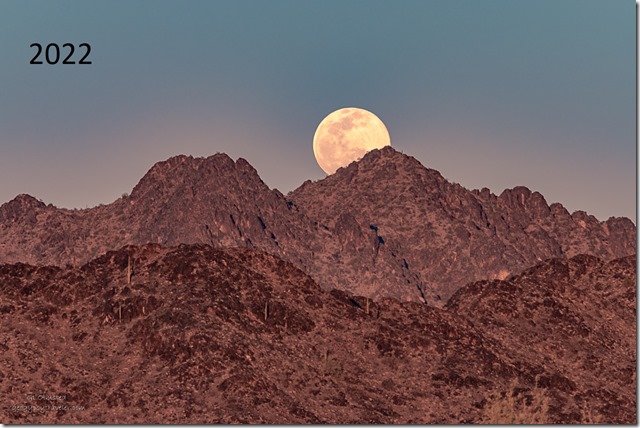 New Water Mts full moon rise MST&T Rd BLM Kofa NWR AZ