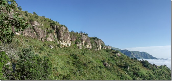 Sandstone cliffs Drakensburg hike KwaZulu-Natal South Africa