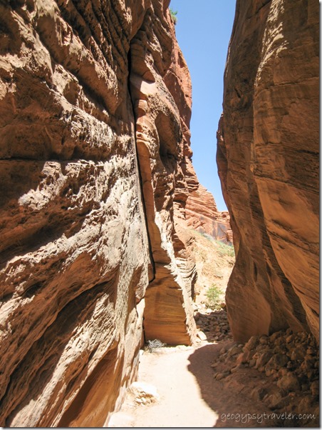 Exiting Buckskin Gulch slot canyon trail Utah
