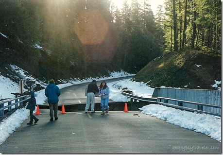 washout Lewis River bridge 2-9 am Gifford Pinchot National Forest Washington Feb 1996