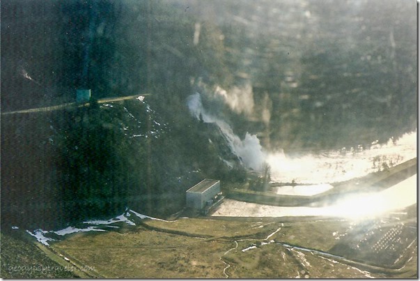 Evacuation flight Spillway Swift Resevoir dam 2-9 pm Gifford Pinchot National Forest Washington Feb 1996